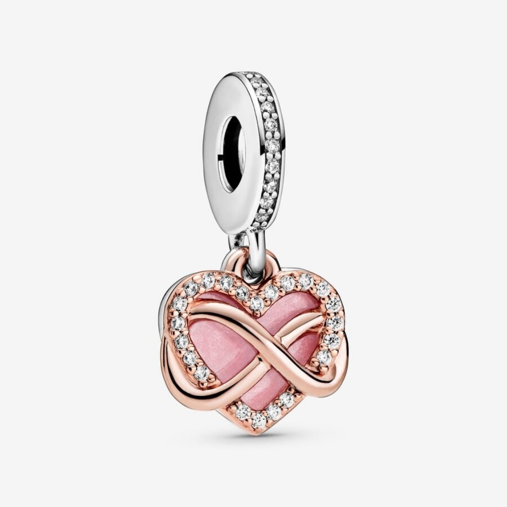 Genuine S925 Sterling Silver Sparkle Infinity Heart Pandora Moments Style Charm